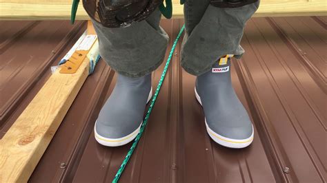 sheet metal shoes|anti slip shoes for metal roof.